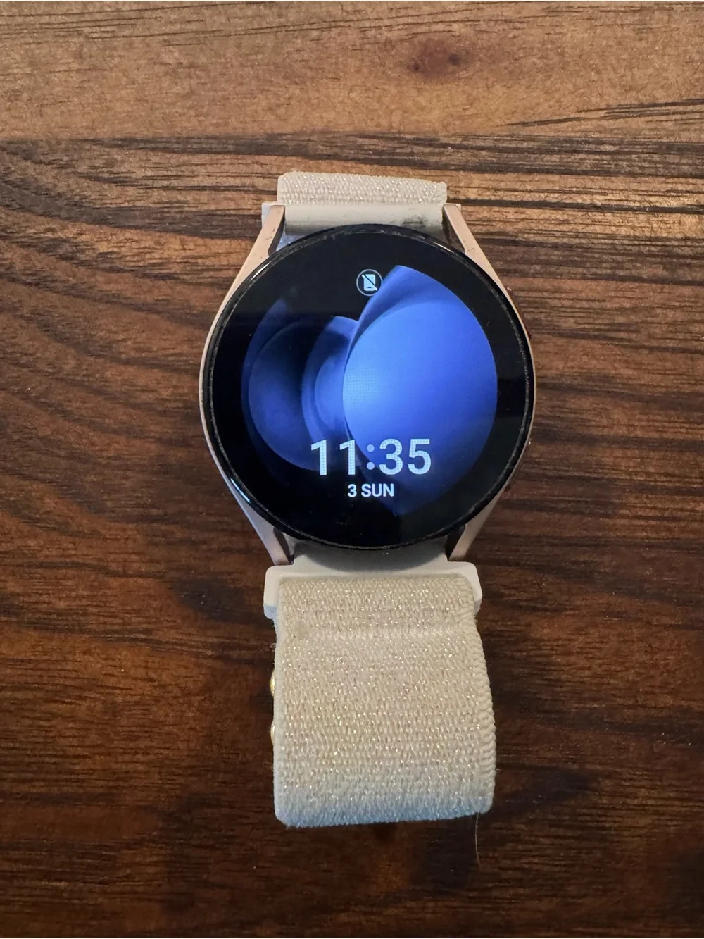 Samsung Galaxy Watch5 with Light Pink Beige Glitter Strap